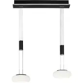Q-SMART-HOME Slimme hanglamp Q-ETIENNE, dimbaar, zwart, Woon-/ Eetkamer, Aluminium, Slimme hanglamp