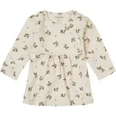 Noppies baby baby jurk Norton met katoen ecru/groen/bruin All over print - maat 74