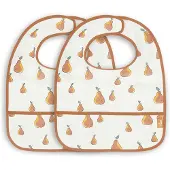 Jollein - Slab Waterproof (Pear) - Polyester - Polyurethaan - Slabbetjes Baby - 2 Stuks - 40 cm