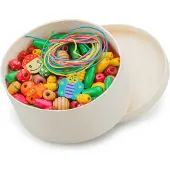 New Classic Toys Nieuwe Classic Toys ref 0570 - KVM-SCHAKELAAR - Toys-10570 Houten Bedel Verschillende Vormen en Kleuren