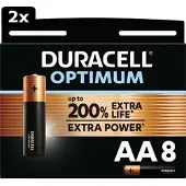 Duracell 2x Alkaline Optimum Batterij AA 8 Pack