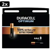 Duracell 2x Alkaline Optimum Batterij AAA 8 Pack