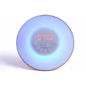 Livoo Wake-Up light wekkerradio 9 kleuren houten behuizing