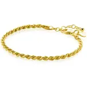 Zinzi gold plated zilveren koord armband 2,6mm breed ZIA2386G