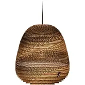 Think Paper Hanglamp Binky 290, dimbaar, bruin / roest, Woon-/ Eetkamer, Papier, Modern, hanglamp