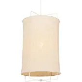 QAZQA Design hanglamp wit met beige kap - Rich