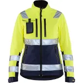 Blakläder 4902-2517 Dames Softshell jack High Vis High Vis Geel/Marineblauw maat XS dames