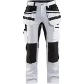 Blakläder 1910-1000 Schilders werkbroek met stretch Wit/zwart maat C54 heren