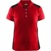 Blakläder Dames poloshirt piqué 33901050 | Rood/Zwart | Maat S - 7330509588000