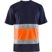 Blakläder T-Shirt High-Vis 33871030 | Marineblauw/Oranje | Maat XS - 7330509616291
