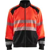 Blakläder Sweatshirt hele rits High-Vis 35582528 | High-Vis Rood/Zwart | Maat 4XL - 7330509623657