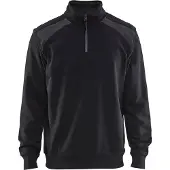 Blakläder 3353-1158 Sweatshirt bi-colour met halve rits Zwart/Donkergrijs maat M heren