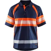 Blakläder 3338-1051 UV-Poloshirt High Vis Klasse 1 Marineblauw/Oranje maat S heren