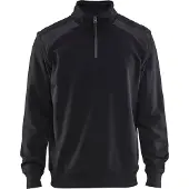 Blakläder 3353-1158 Sweatshirt bi-colour met halve rits Zwart/Medium grijs maat M heren