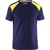 Blakläder T-Shirt bicolour 33791042 | Marine/High-Vis Geel | Maat XS - 7330509604212