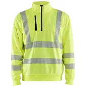 Blakläder High-Vis Sweatshirt halve rits 35642538 | High-Vis Geel | Maat XS - 7330509831496