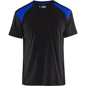 Blakläder T-Shirt bicolour 33791042 | Zwart/Korenblauw | Maat M - 7330509604755