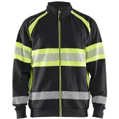 Blakläder 3551-1158 Sweater High vis Zwart/High Vis Geel maat XS heren