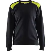 Blakläder Sweatshirt bicolour Dames 34081158 | Zwart/High-Vis Geel | Maat XXL - 7330509814703
