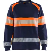 Blakläder 3409-1158 Dames Sweatshirt High Vis Marineblauw/Oranje maat M dames