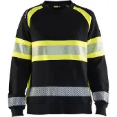 Blakläder 3409-1158 Dames Sweatshirt High Vis Zwart/High Vis Geel maat L dames
