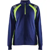 Blakläder Dames Sweatshirt halve rits Visible 34031158 | Marine/High-Vis Geel | Maat XS - 7330509815526