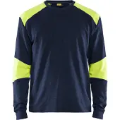 Blakläder Vlamvertragend T-Shirt lange mouwen 34571761 | Marine/High-Vis Geel | Maat XXL - 7330509725672