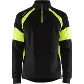 Blakläder 3550-1158 Sweatshirt met High Vis zones Zwart/High Vis Geel maat XXXL heren