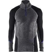 Blakläder 4899-1732 Onderhemd 100% Merino met rits WARM Medium Grijs/Zwart maat 5XL heren