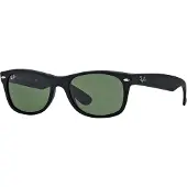 Ray-Ban New Wayfarer RB2132/55 Black Rubber / Crystal Green