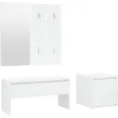 vidaXL Garderobe set bewerkt hout wit