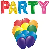 Haza - Verjaardag letters folie ballonnen PARTY en 50x latex ballonnen