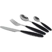 Gimex - Bestek - Zwart - Soft Touch heft - 16-Delig