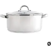 Quid Ottawa braadpan met glazen deksel, roestvrij staal – 22 cm