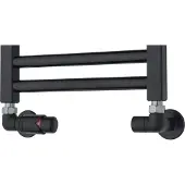 TVS Design Valves 221 aansluitset haaks links zwart
