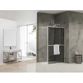 Van Rijn ST04 inloopdouche met handdoekhouder wit rookglas 120x200cm