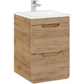 Comad Aruba Craft badkamermeubel 40cm met witte wastafel en kraangat eiken