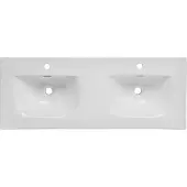 Comad Sky keramische dubbele wastafel 120cm wit glans