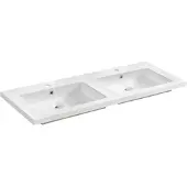 Comad Spirit keramische dubbele wastafel 121x46cm wit glans