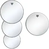 Remo Ambassador Clear Tom Pack - 10 12 14" Heads + 14 Hazy Snare Side