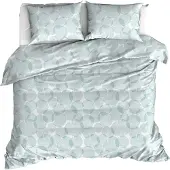 MOODIT Dekbedovertrek Odil Blanche Mint-240 x 200 / 220 cm | Lits-Jumeaux