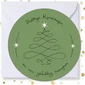 MajesticAlly Kerstkaart rond ‘Prettige kerstdagen’ - 10 stuks -met enveloppen - kerstkaarten