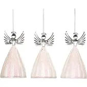 Goodwill Kerstbal-Engel Glas Wit 12 cm Voordeelaanbod Ass. Per 3 stuks