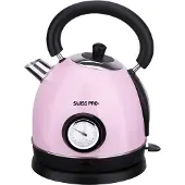 Swiss Pro+ Retro Waterkoker - 2200W - 1.8L - Roze