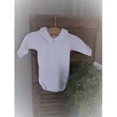 Babidu Romper 1185 wit, met kraagje, lange mouw | Newborn | maat 50