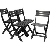 MaxxGarden Tuinstoel - klapstoel camping 41cm - 4 stuks - zwart