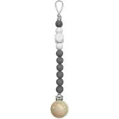 Chewies & more speenkoord Silicone Beads - donkergrijs / wit gritt