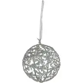 Goodwill Kerstbal Kerstdecoratie Takjes-Glitters Zilver D 15 cm Voordeelverpakking per 2 stuks (Normaal € 13,50 per stuk)