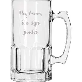 Libbey Bierpul gegraveerd - 1ltr - Hey broer it is dyn jierdei