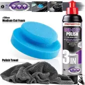 Menzerna -3 in 1 polish 250 ml- aanbreng pad-microfiber poetsdoek 40x40 cm